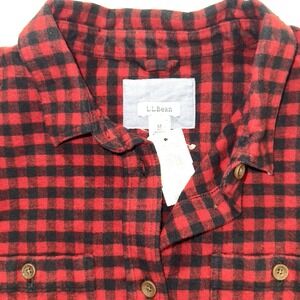 NWT L.L. Bean Buffalo Plaid Flannel Medium 100% Cotton Western Cowboy Rugged